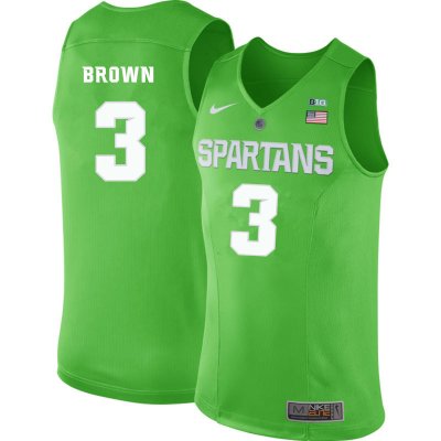 Men Shannon Brown Michigan State Spartans #3 Nike NCAA 2020 Green Authentic College Stitched Basketball Jersey KO50U33UO